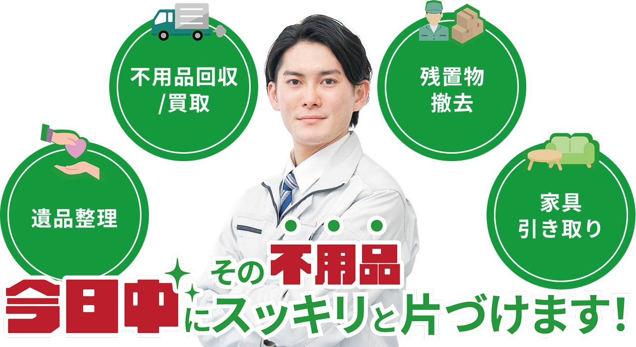 不用品回収/買取・残置物撤去・遺品整理・家具引き取り